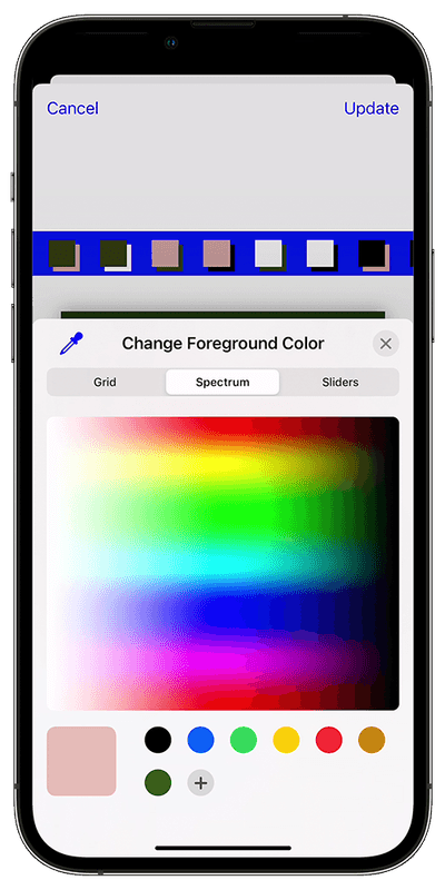 QRPics color selection spectrum