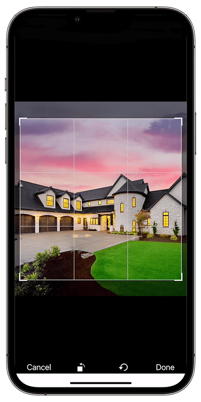 QRPics image cropping interface